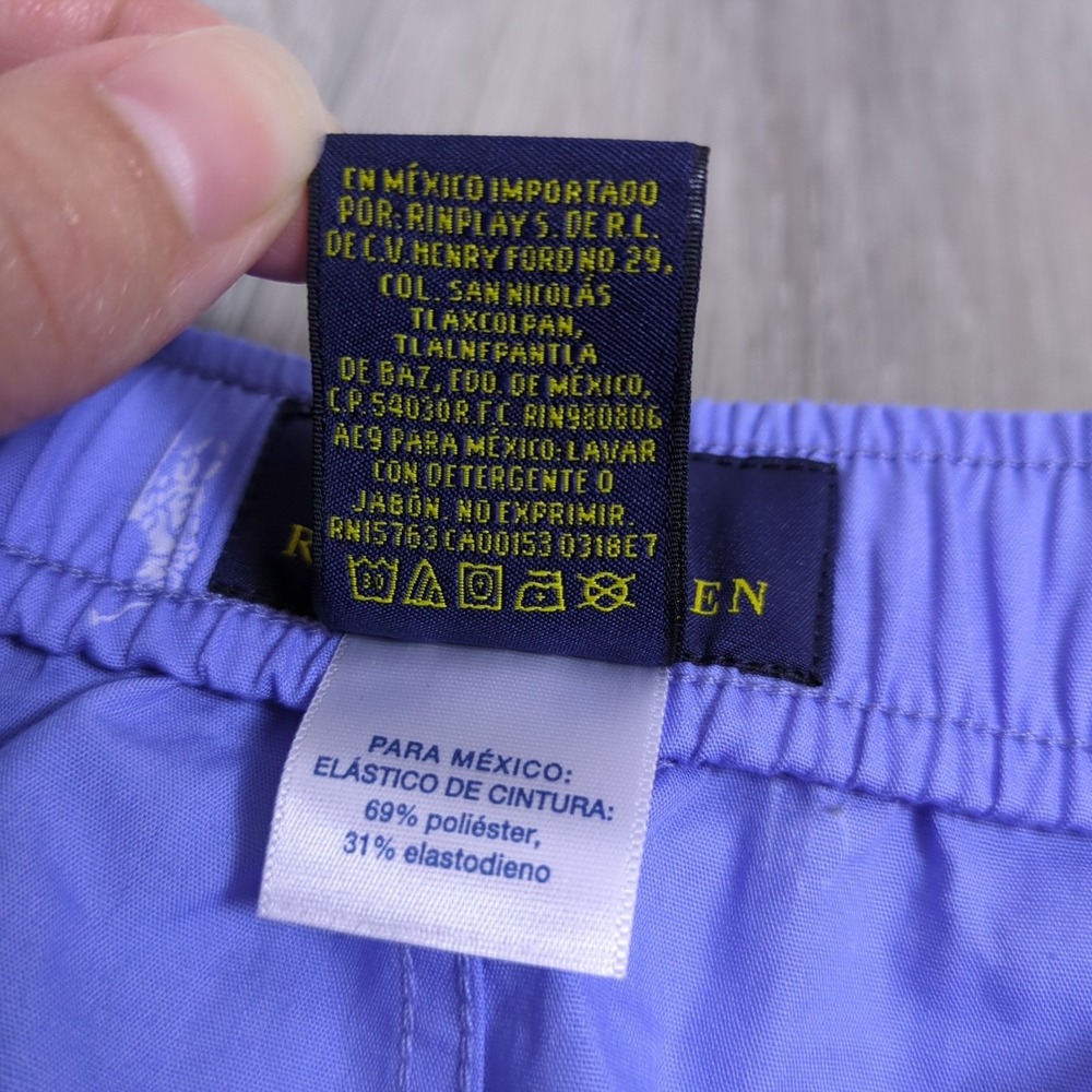 Polo Ralph Lauren Pajama Pants Mens 4XLT Blue White Logo All Over Print Lounge - Picture 9 of 16